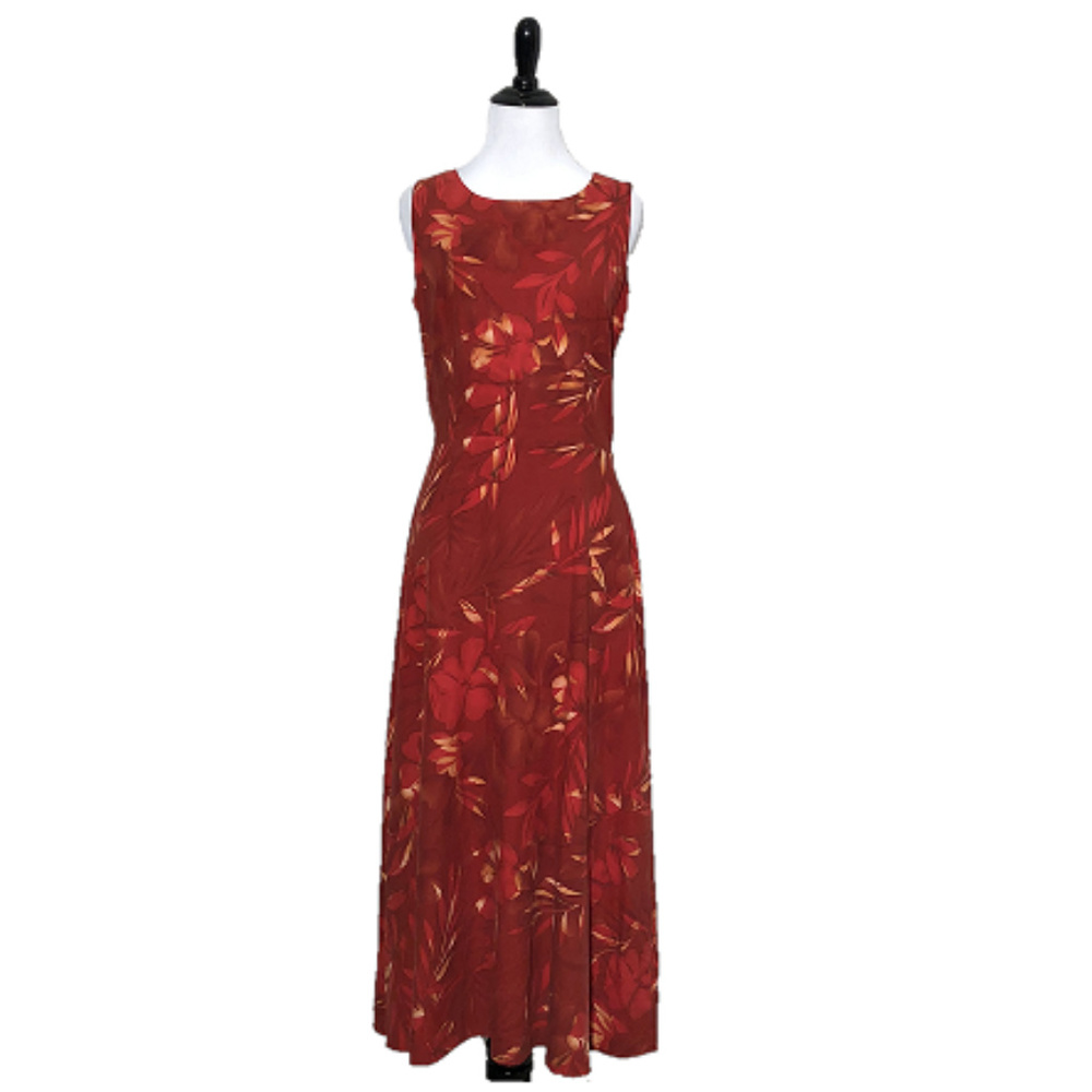 Beautiful red silk sleeveless dress
